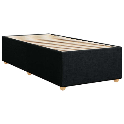 Letto box spring con materasso Nero 90 x 200 cm Tessuto