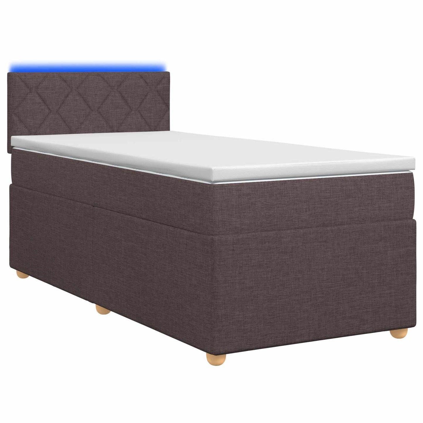 Letto box spring con materasso Marrone Scuro 90 x 200 cm