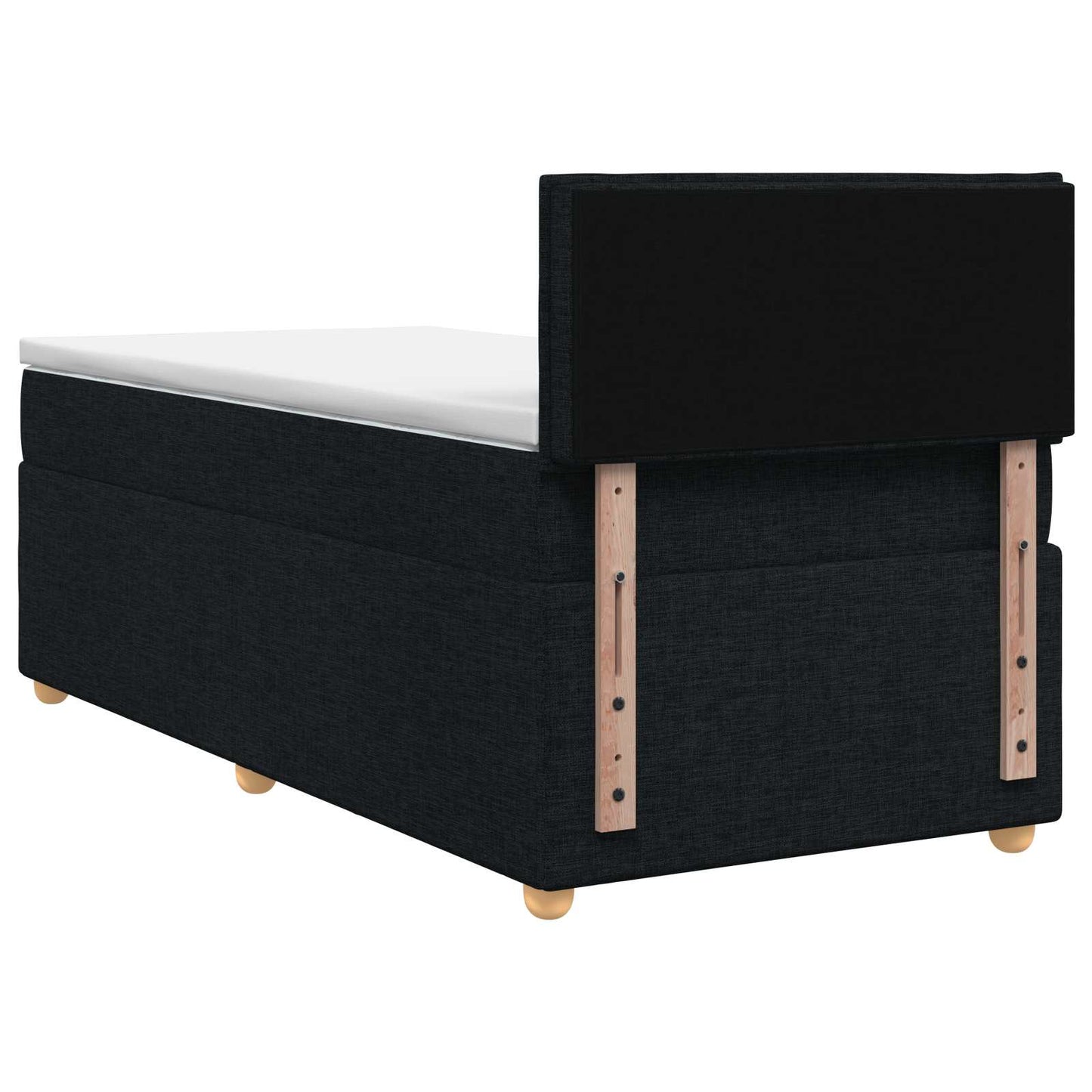 Letto box spring con materasso Nero 100 x 200 cm Tessuto | homemem39