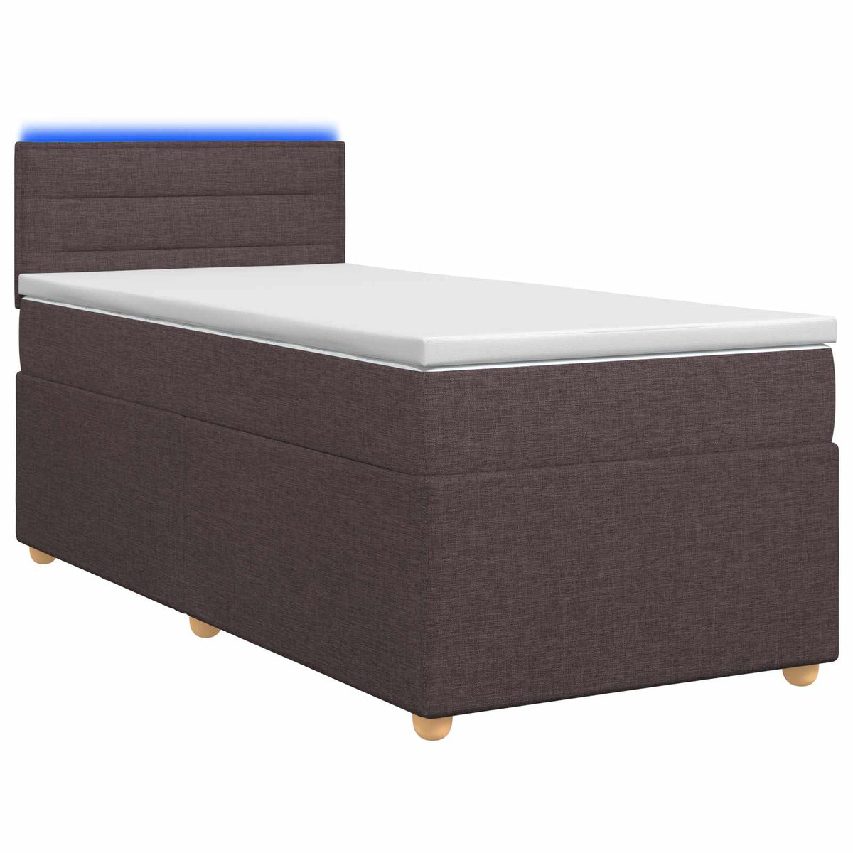 Letto box spring con materasso Marrone Scuro 100 x 200 cm