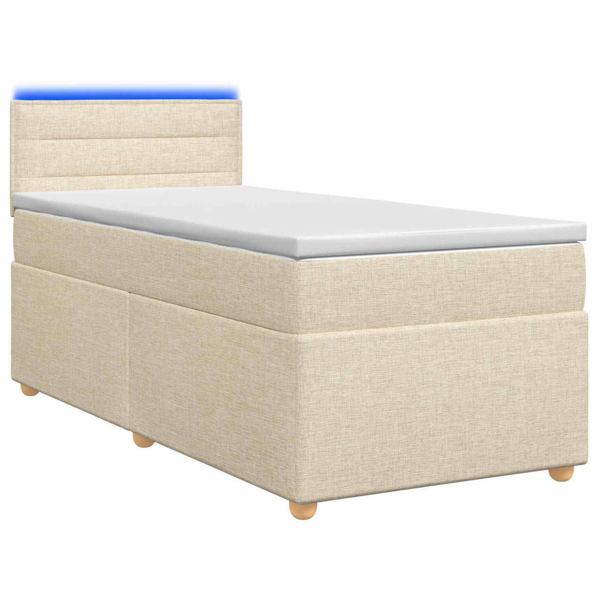 Letto box spring con materasso Crema 100 x 200 cm Tessuto | homemem39
