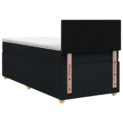 Letto box spring con materasso Nero 100 x 200 cm Tessuto