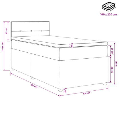 Letto box spring con materasso Marrone Scuro 100 x 200 cm | homemem39
