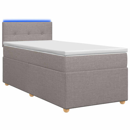Letto box spring con materasso Tortora 100 x 200 cm Tessuto | homemem39