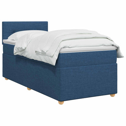 Letto box spring con materasso Blu 100 x 200 cm Tessuto | homemem39