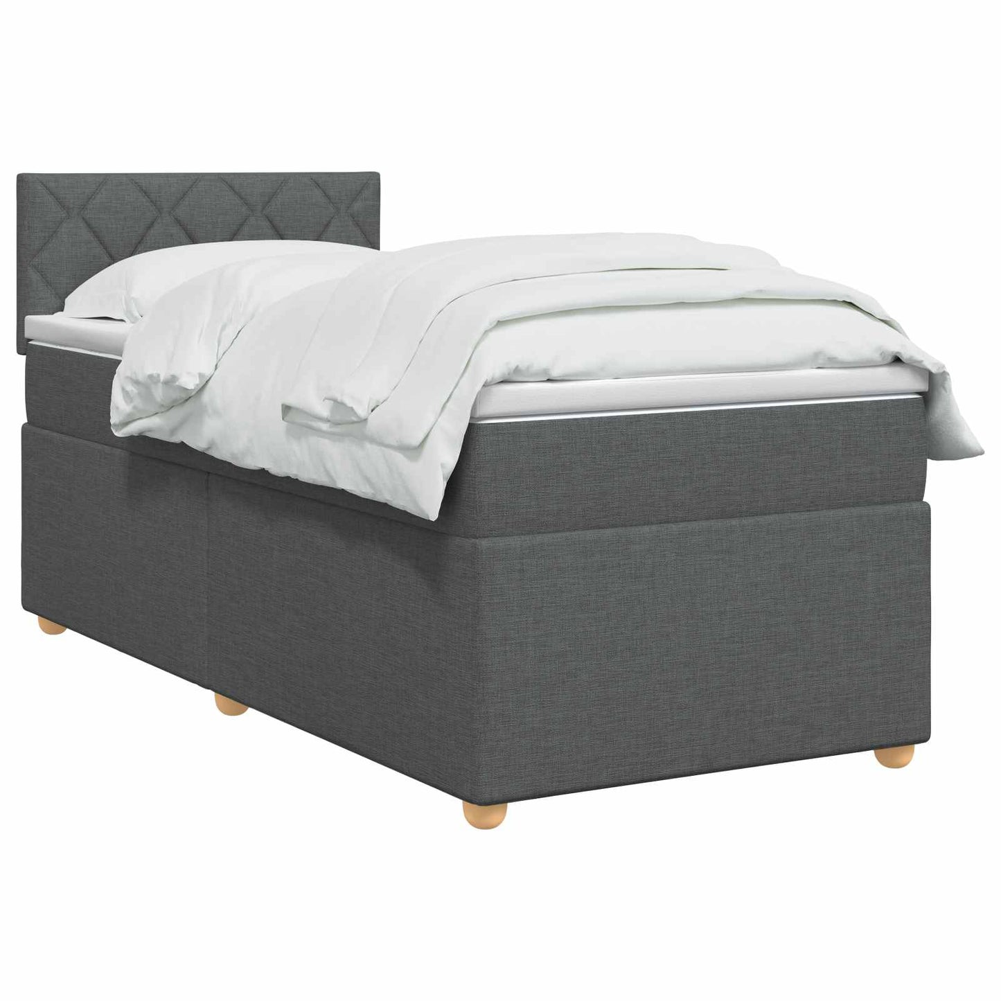 Letto box spring con materasso Grigio Scuro 100 x 200 cm | homemem39