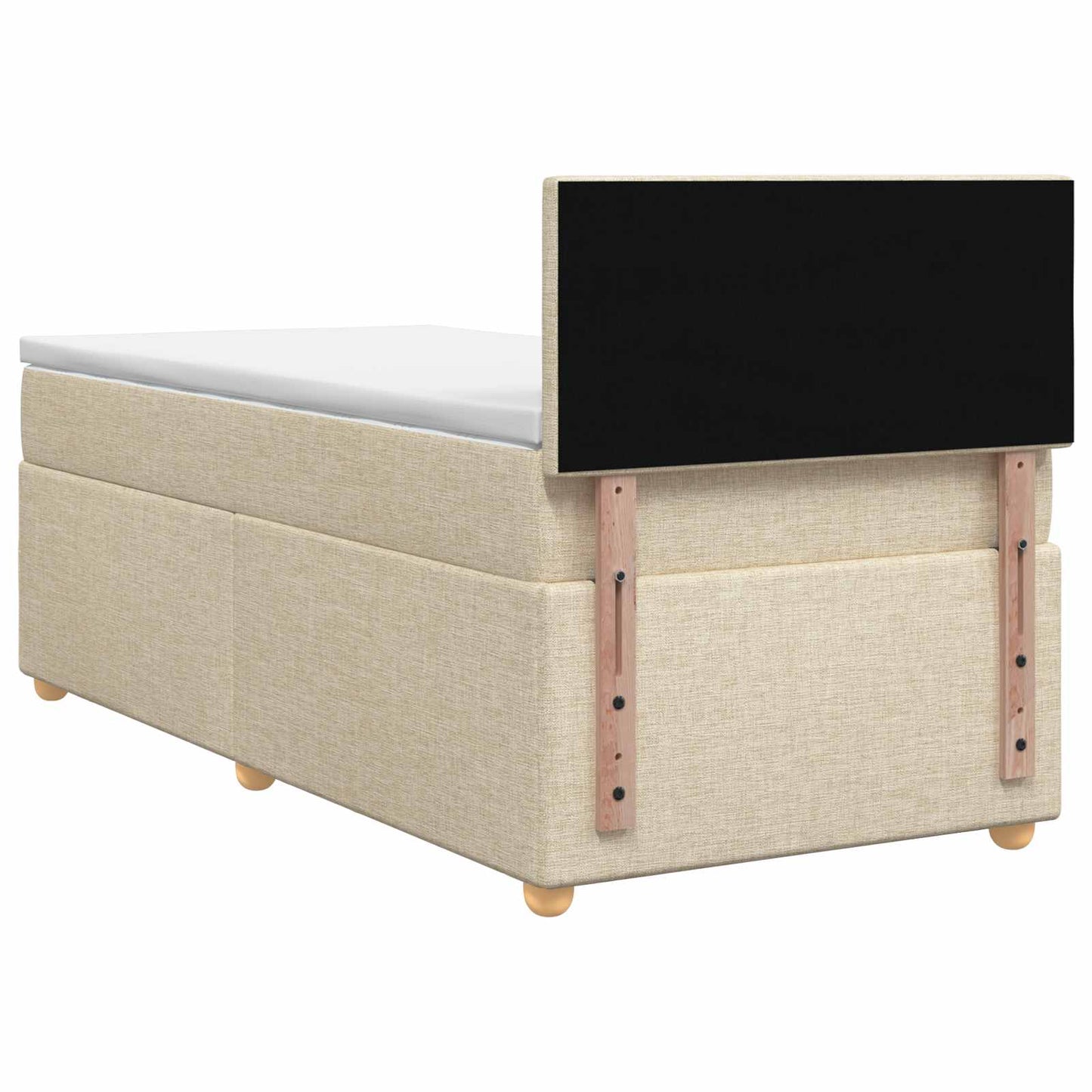 Letto box spring con materasso Crema 100 x 200 cm Tessuto | homemem39