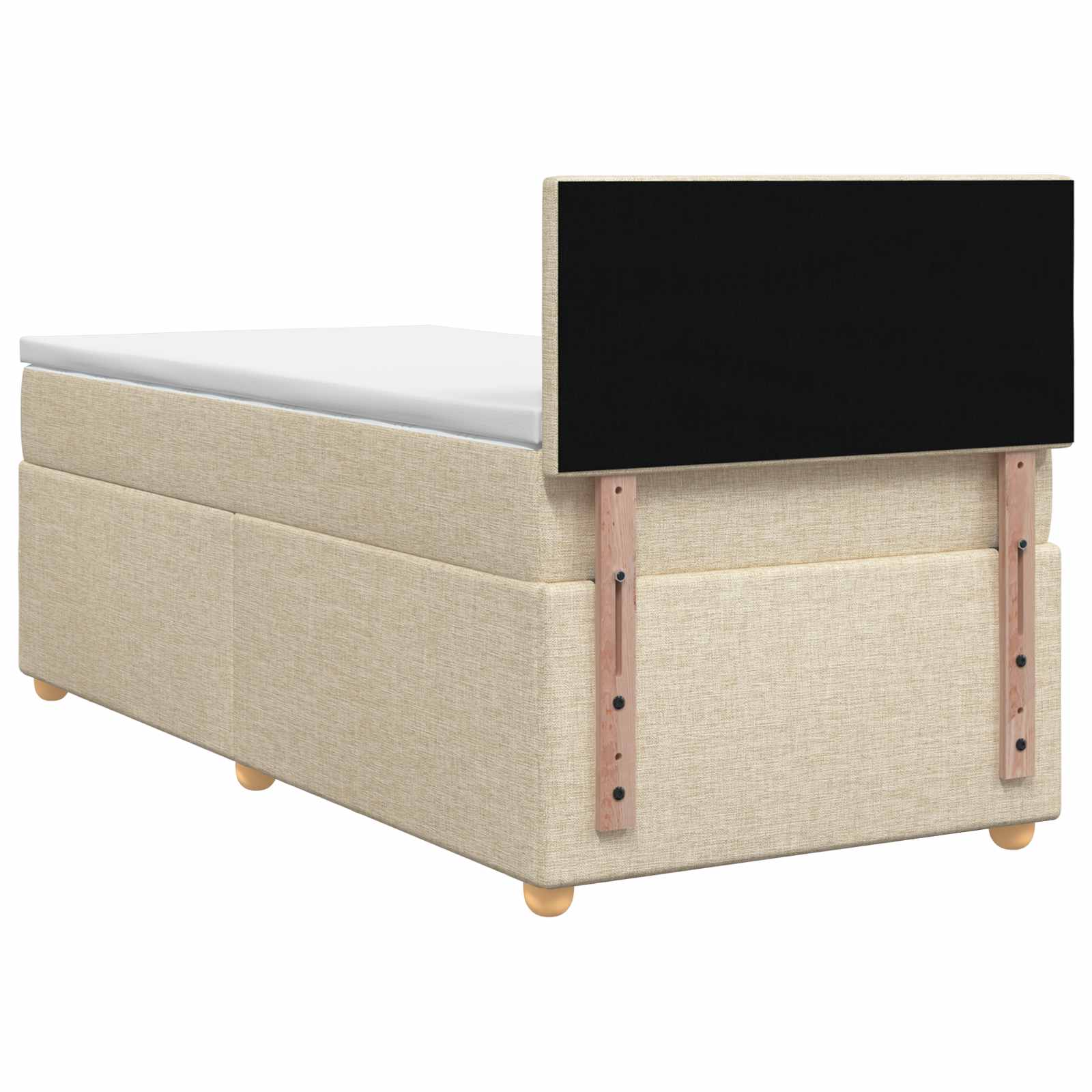 Letto box spring con materasso Crema 100 x 200 cm Tessuto | homemem39