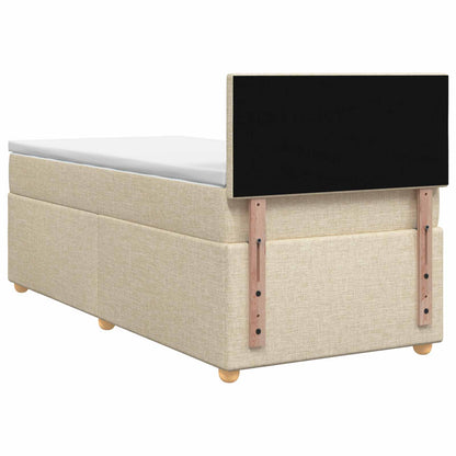 Letto box spring con materasso Crema 100 x 200 cm Tessuto | homemem39