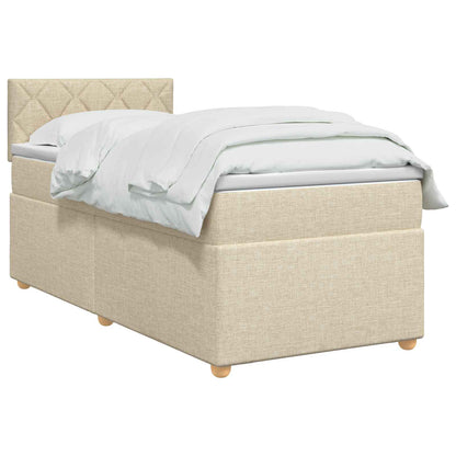 Letto box spring con materasso Crema 100 x 200 cm Tessuto | homemem39