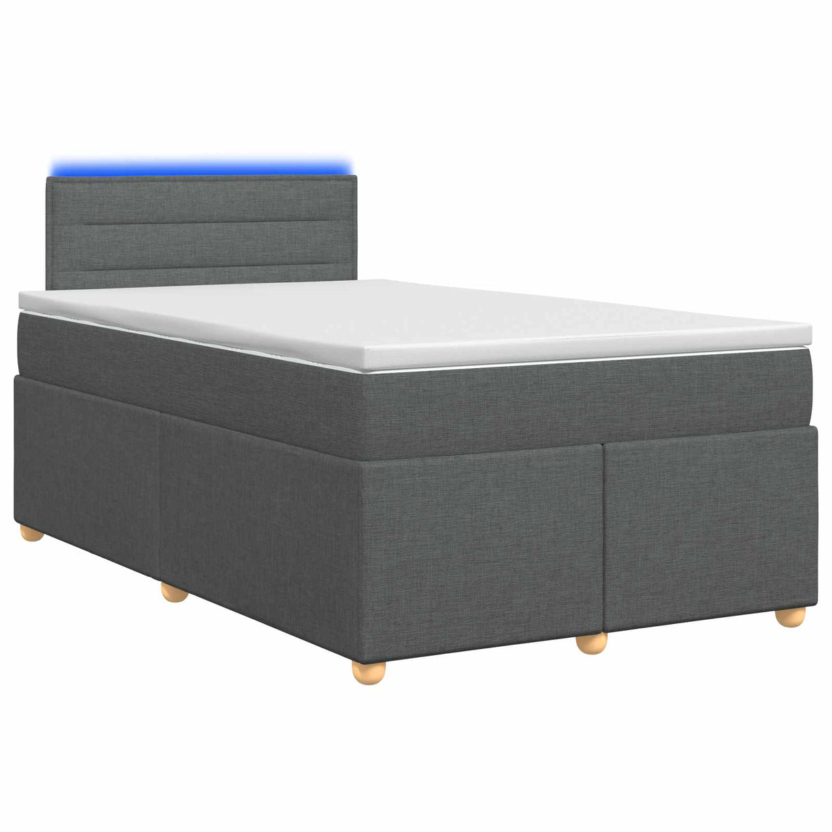 Letto box spring con materasso Grigio Scuro 120 x 190 cm | homemem39