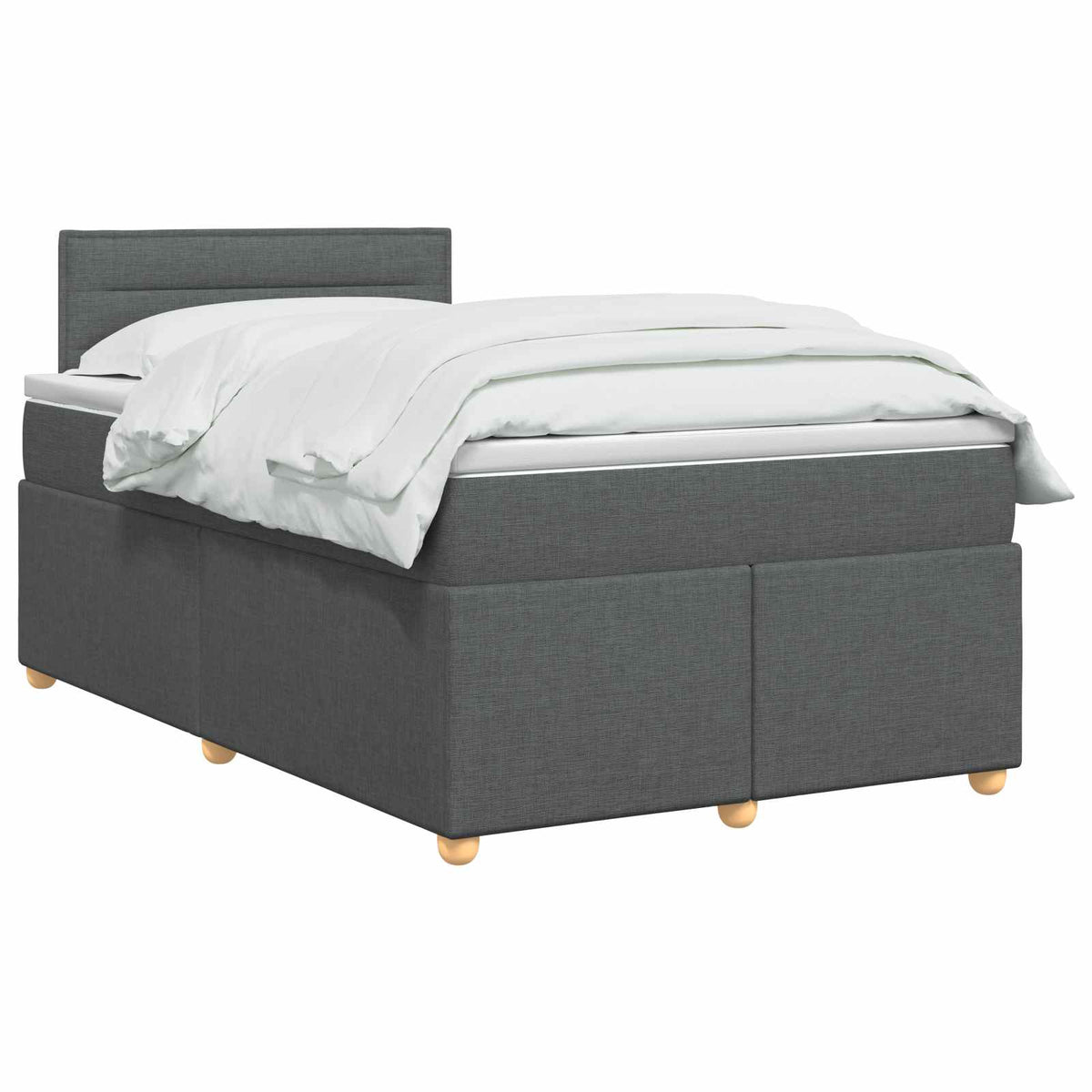 Letto box spring con materasso Grigio Scuro 120 x 190 cm | homemem39