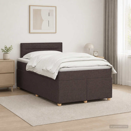 Letto box spring con materasso Marrone Scuro 120 x 190 cm | homemem39