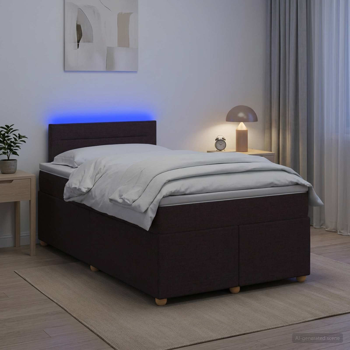 Letto box spring con materasso Marrone Scuro 120 x 190 cm | homemem39