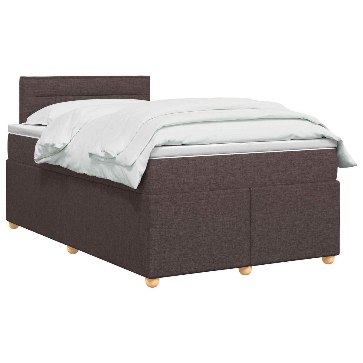 Letto box spring con materasso Marrone Scuro 120 x 190 cm | homemem39