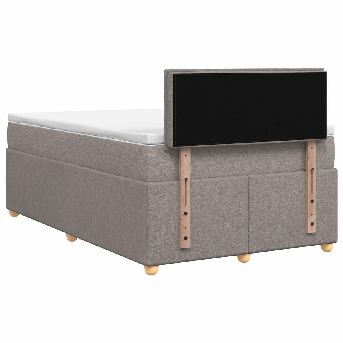 Letto box spring con materasso Tortora 120 x 190 cm Tessuto