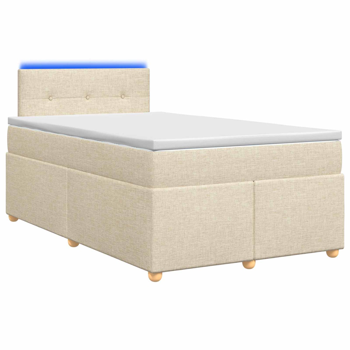 Letto box spring con materasso Crema 120 x 190 cm Tessuto | homemem39