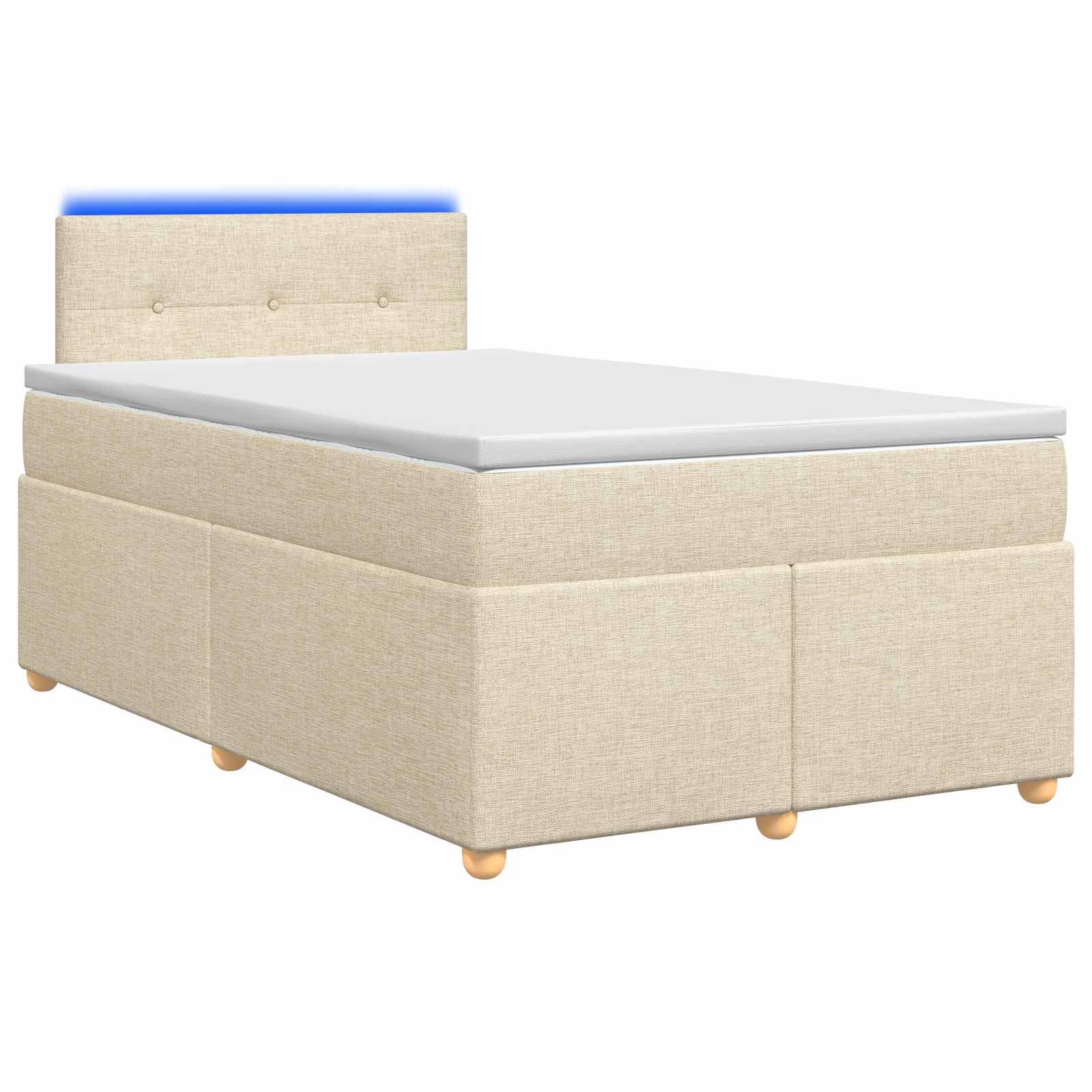 Letto box spring con materasso Crema 120 x 190 cm Tessuto | homemem39
