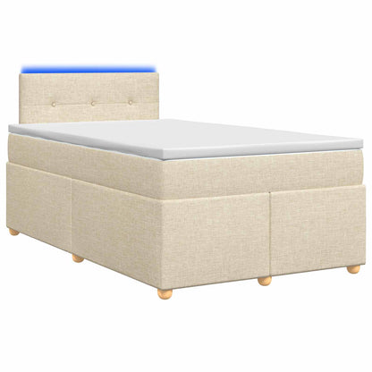 Letto box spring con materasso Crema 120 x 190 cm Tessuto | homemem39