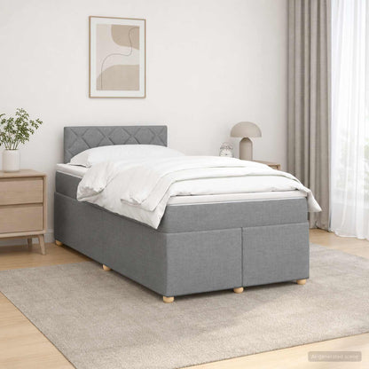 Letto box spring con materasso Grigio Chiaro 120 x 190 cm | homemem39