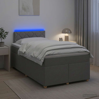 Letto box spring con materasso Grigio Chiaro 120 x 200 cm | homemem39