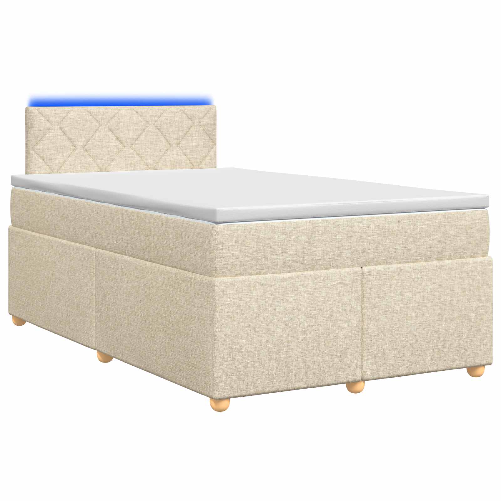 Letto box spring con materasso Crema 120 x 190 cm Tessuto | homemem39