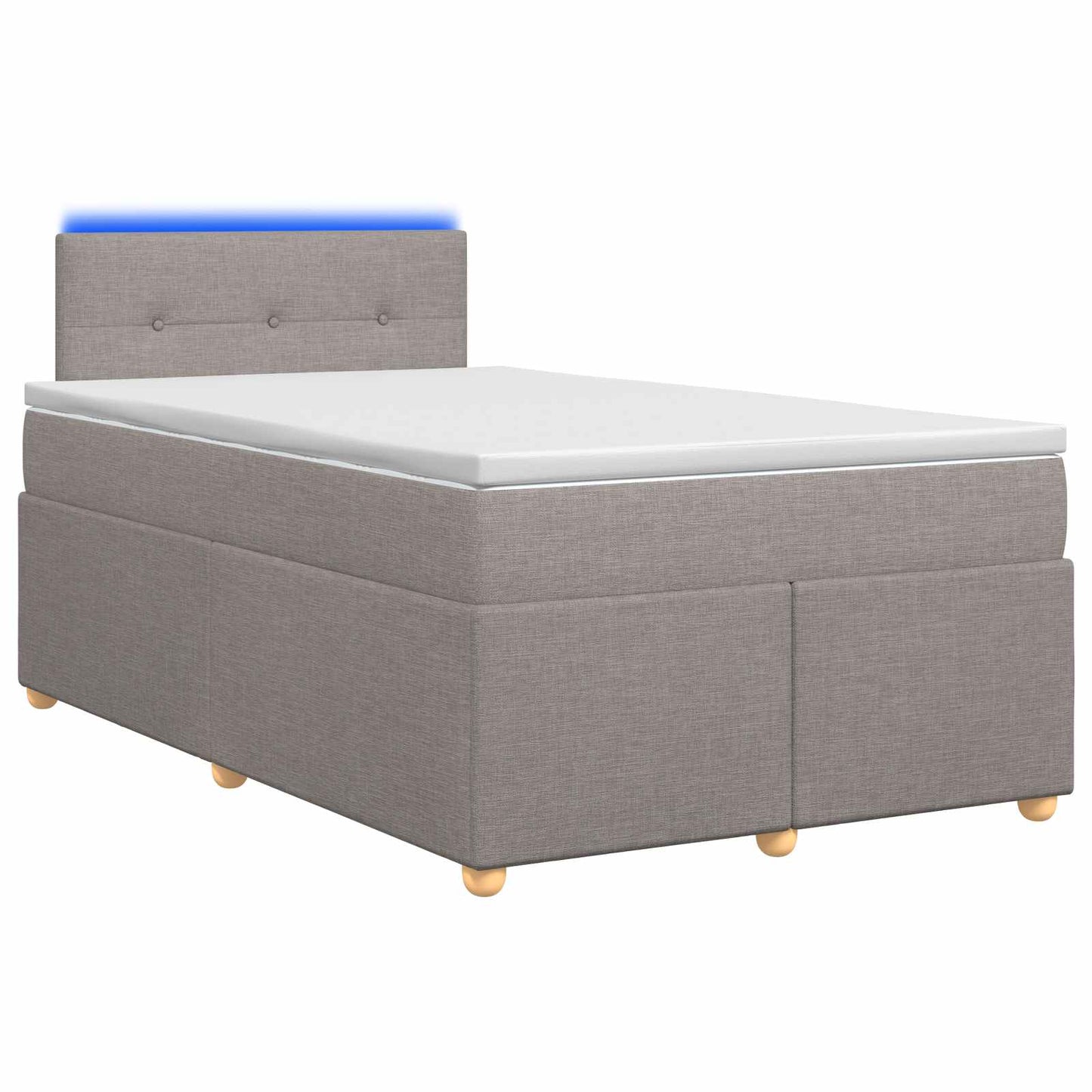 Letto box spring con materasso Tortora 120 x 200 cm Tessuto | homemem39