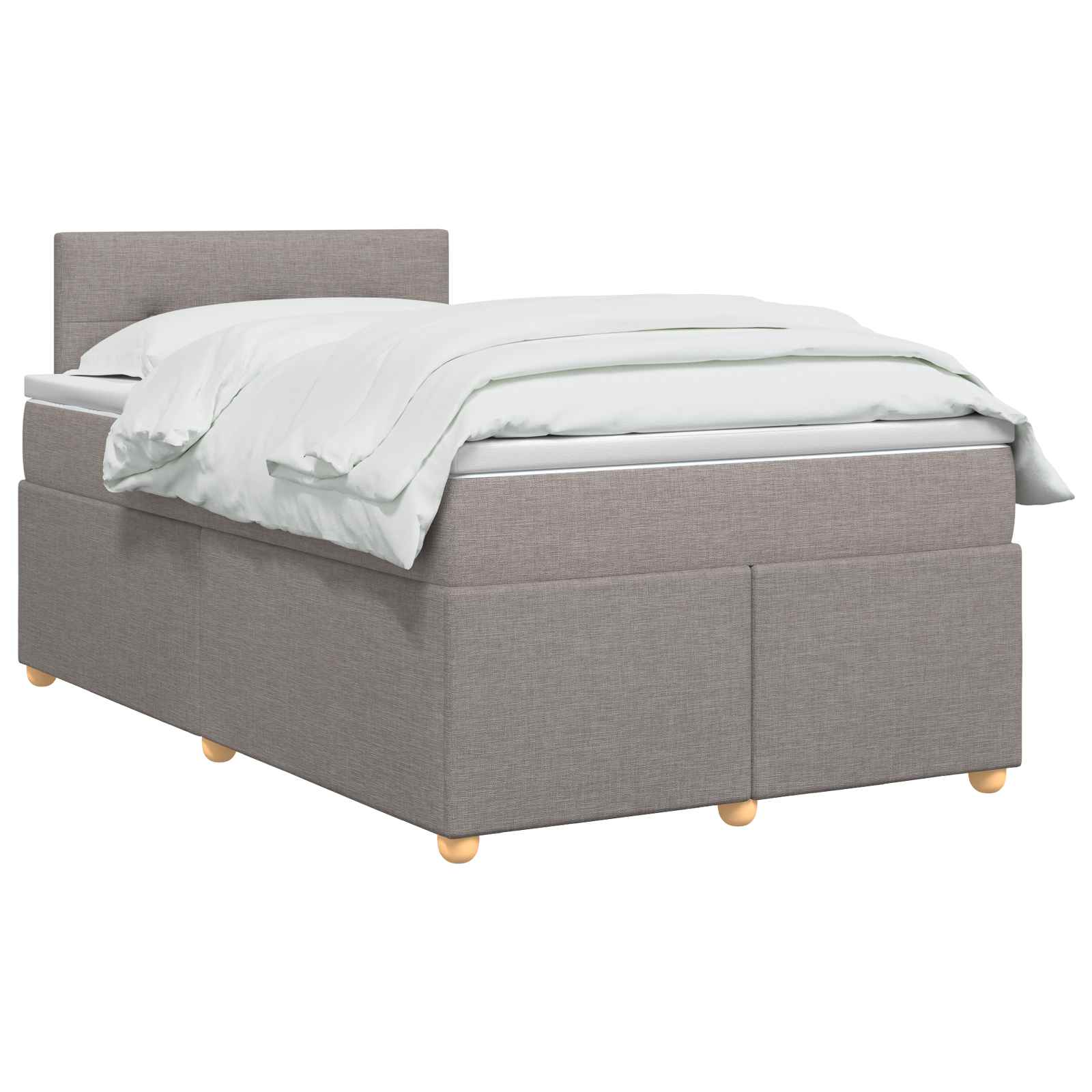 Letto box spring con materasso Tortora 120 x 200 cm Tessuto | homemem39
