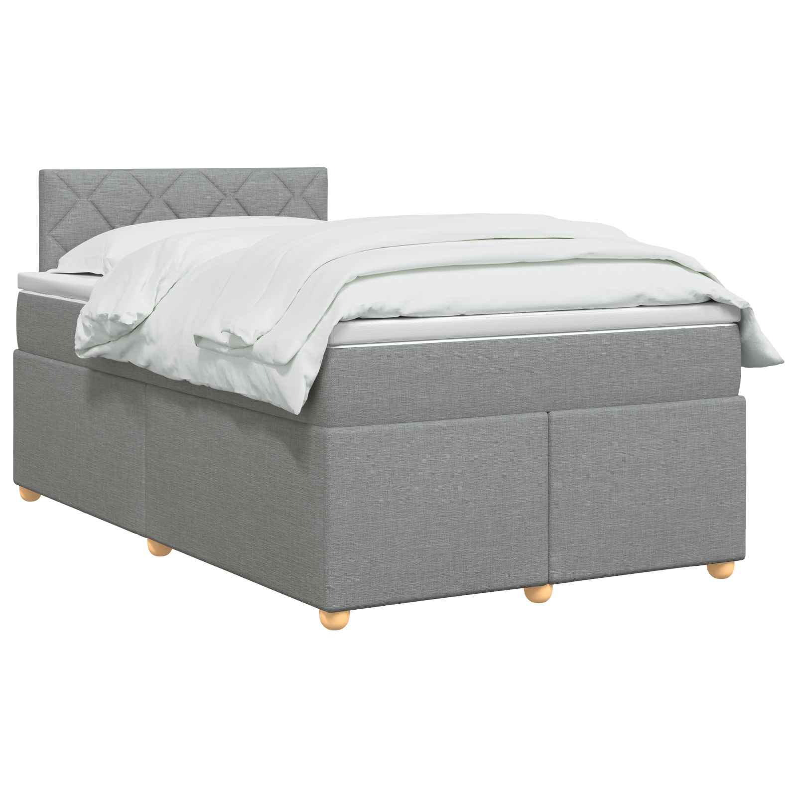 Letto box spring con materasso Grigio Chiaro 120 x 200 cm | homemem39