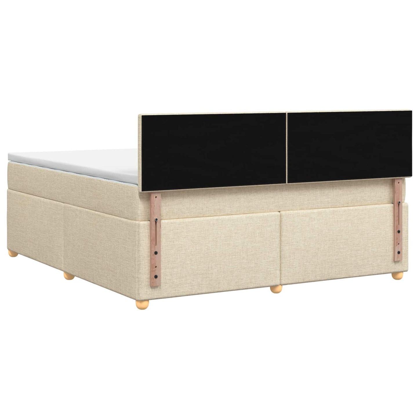 Letto box spring con materasso Crema 140 x 190 cm Tessuto