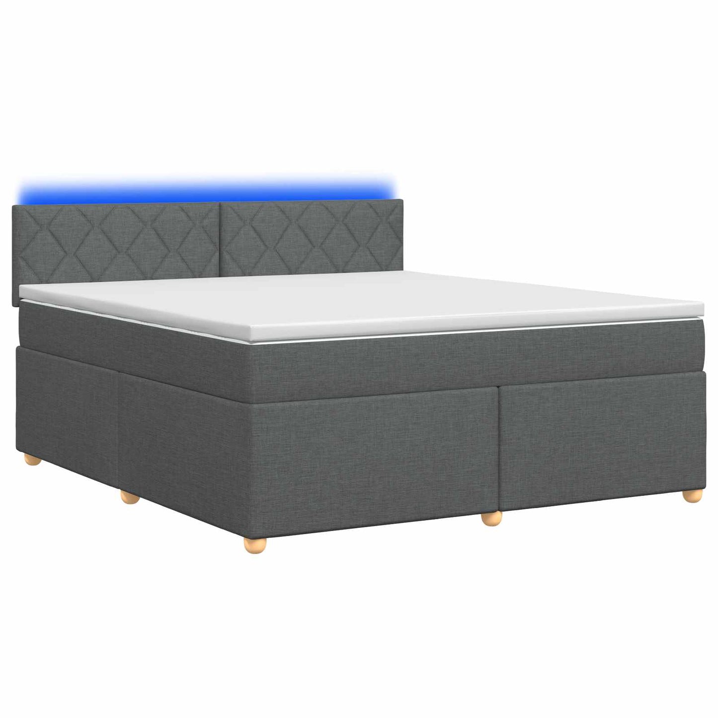 Letto box spring con materasso Grigio Scuro 140 x 190 cm | homemem39