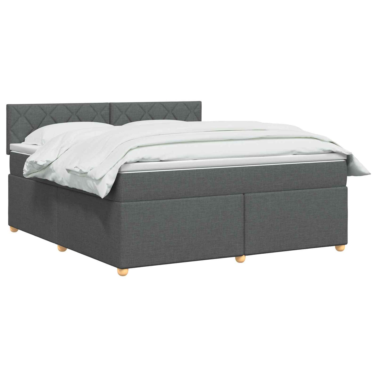 Letto box spring con materasso Grigio Scuro 140 x 190 cm | homemem39
