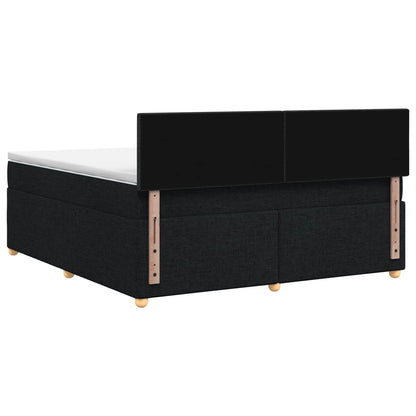Letto box spring con materasso Nero 140 x 190 cm Tessuto | homemem39