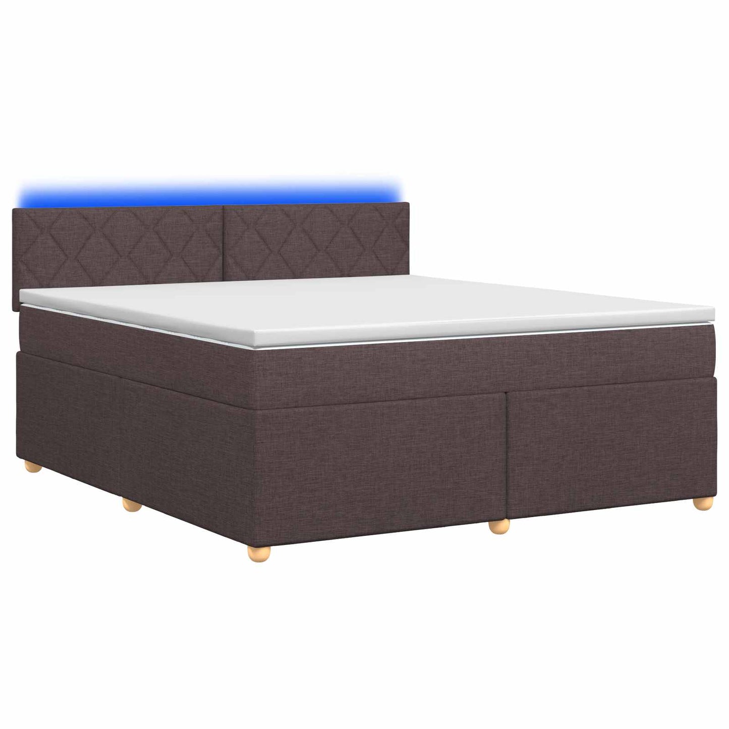 Letto box spring con materasso Marrone Scuro 140 x 190 cm