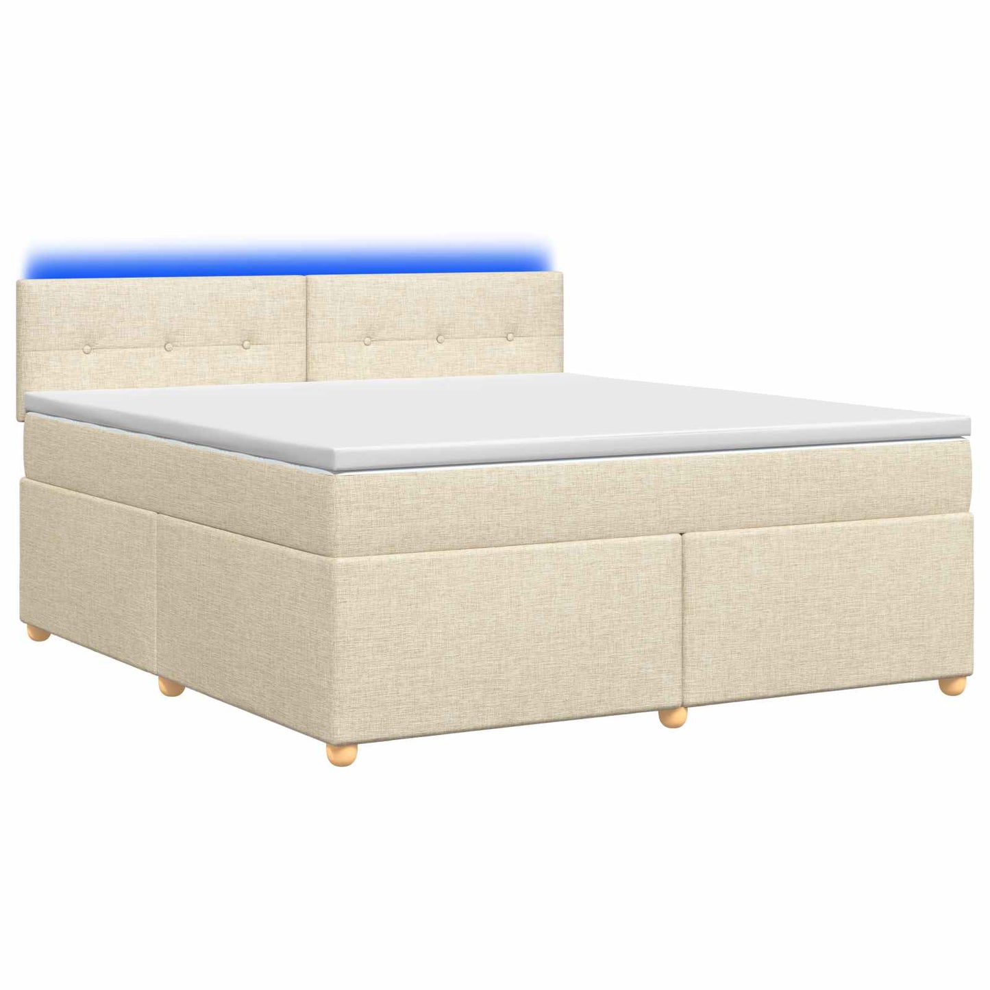 Letto box spring con materasso Crema 140 x 200 cm Tessuto