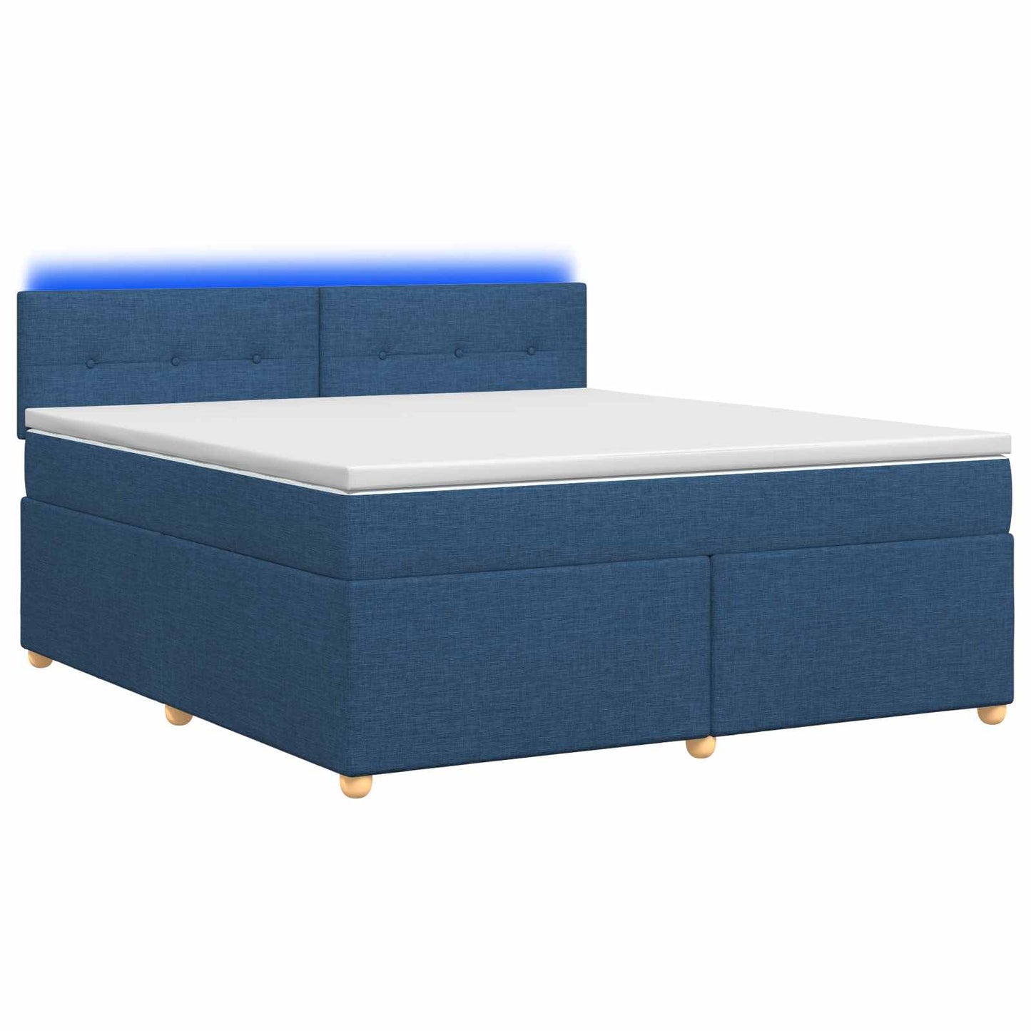 Letto box spring con materasso Blu 140 x 200 cm Tessuto