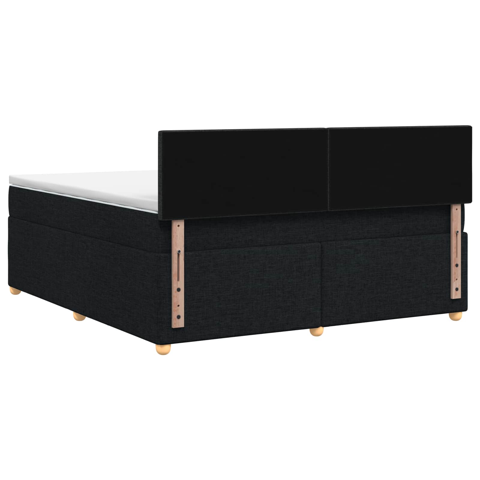 Letto box spring con materasso Nero 140 x 200 cm Tessuto | homemem39