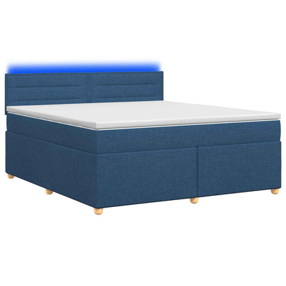 Letto box spring con materasso Blu 160 x 200 cm Tessuto