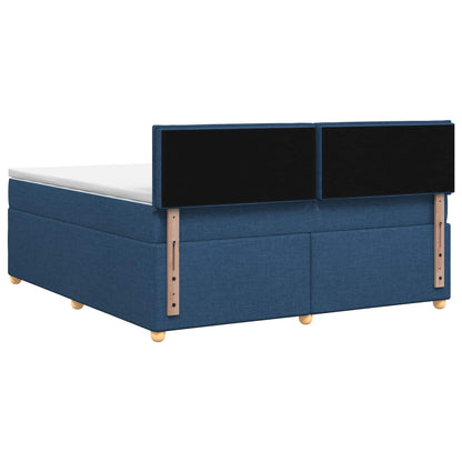 Letto box spring con materasso Blu 160 x 200 cm Tessuto