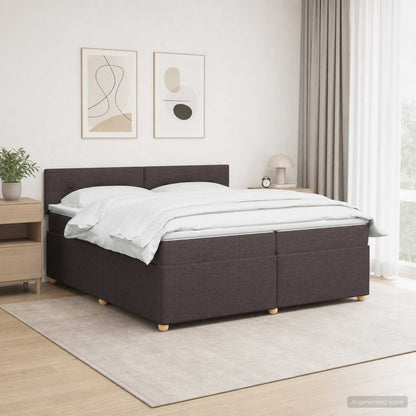 Letto box spring con materasso Marrone Scuro 200 x 200 cm