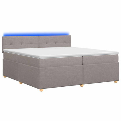 Letto box spring con materasso Tortora 200 x 200 cm Tessuto