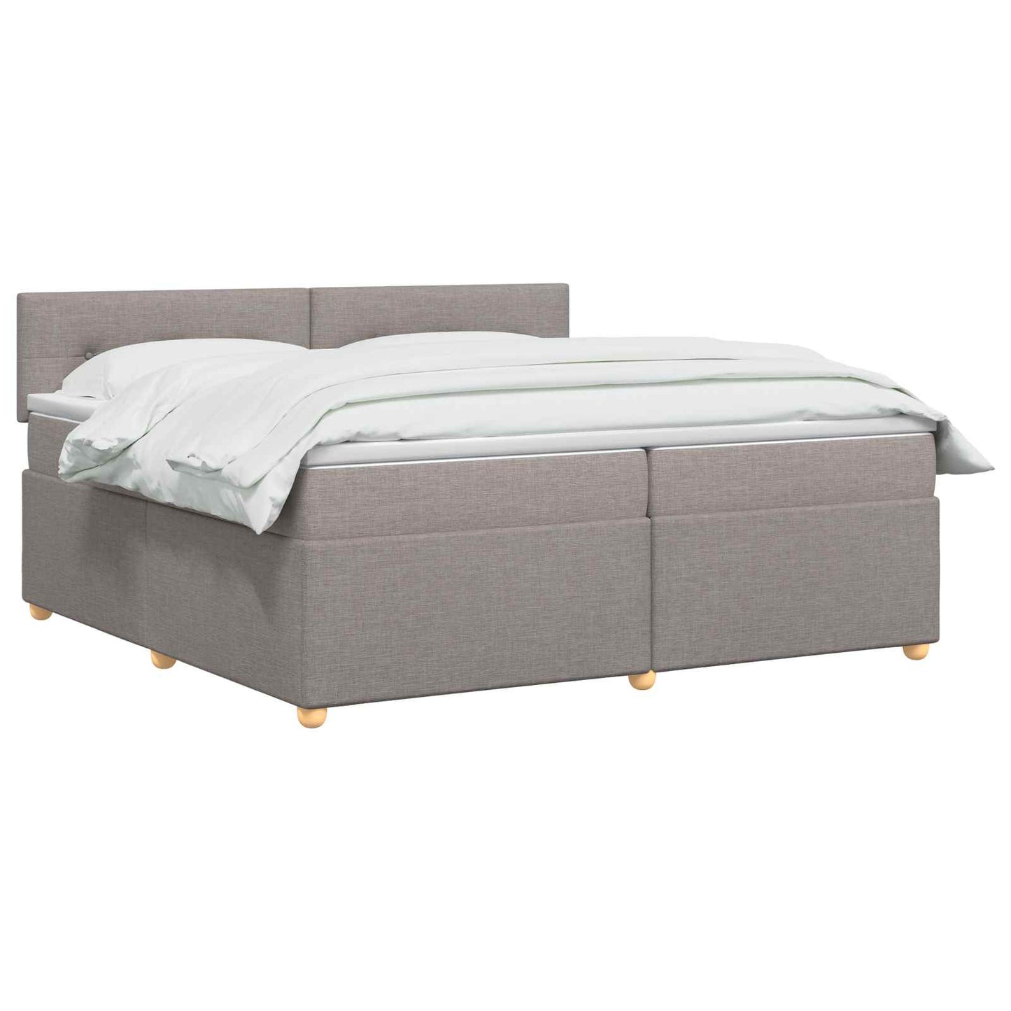 Letto box spring con materasso Tortora 200 x 200 cm Tessuto | homemem39