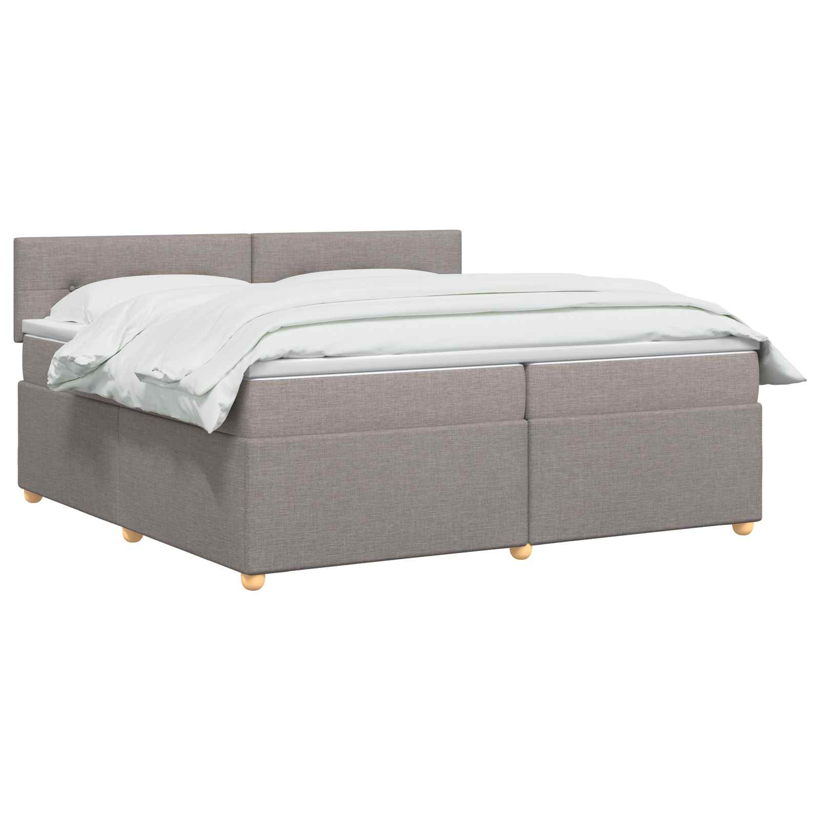 Letto box spring con materasso Tortora 200 x 200 cm Tessuto | homemem39
