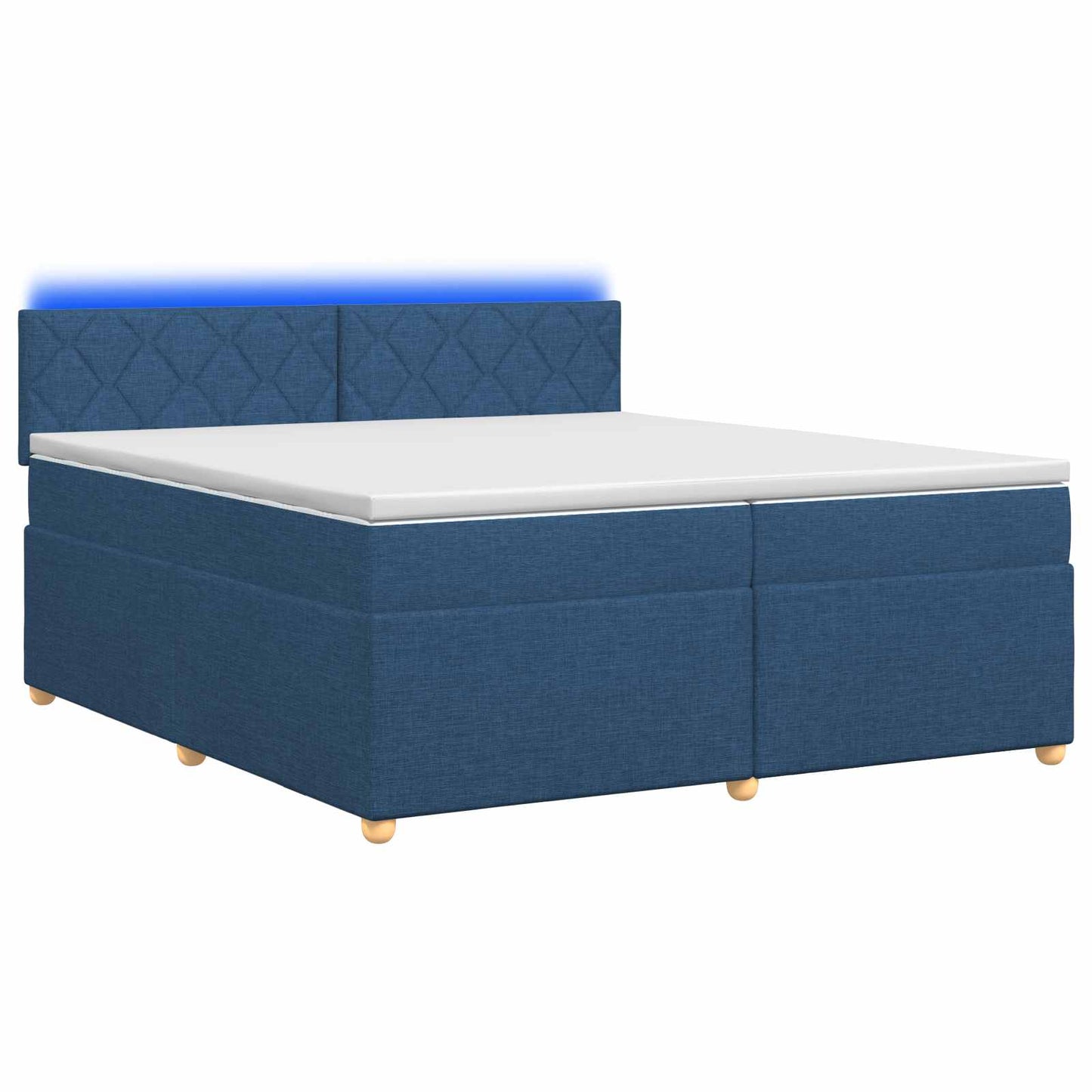 Letto box spring con materasso Blu 200 x 200 cm Tessuto