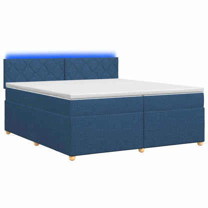 Letto box spring con materasso Blu 200 x 200 cm Tessuto