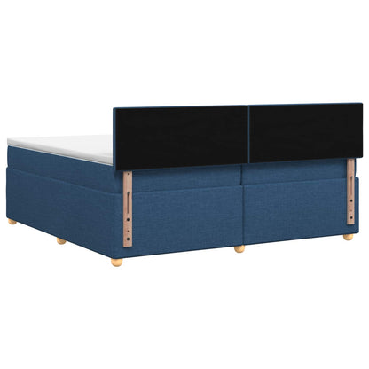 Letto box spring con materasso Blu 200 x 200 cm Tessuto