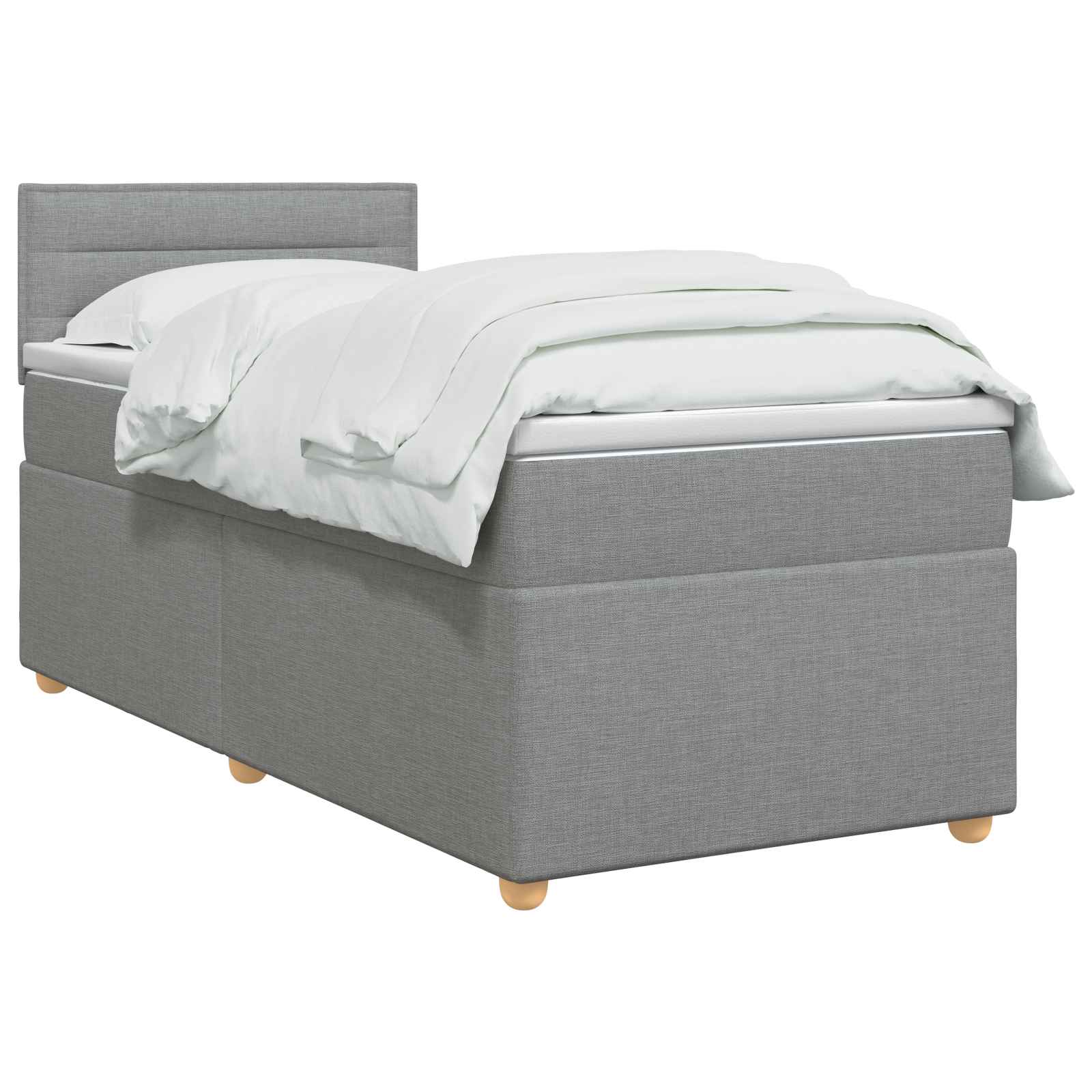 Letto con Box Spring, Materasso e LED Grigio Chiaro 90 x 190 cm | homemem39