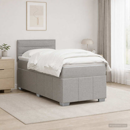 Letto box spring con materasso Grigio Chiaro 80 x 200 cm