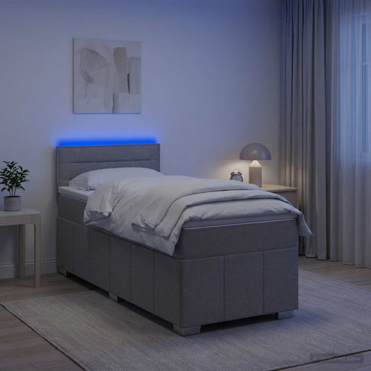 Letto box spring con materasso Grigio Chiaro 80 x 200 cm - homemem39