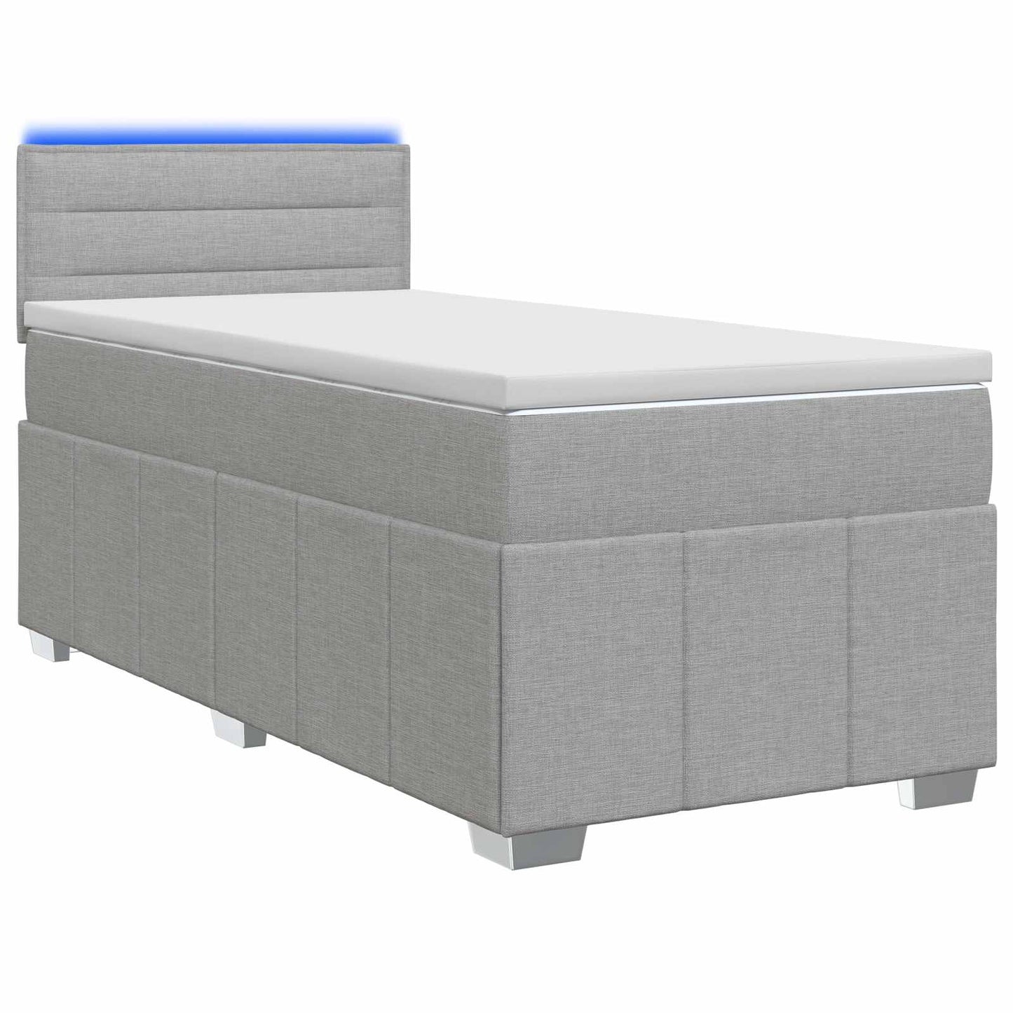 Letto box spring con materasso Grigio Chiaro 80 x 200 cm